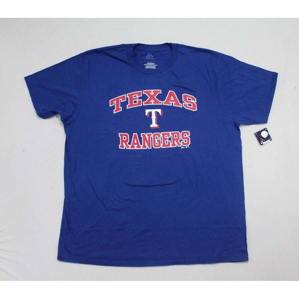 Texas Rangers Shirt Men Blue Size XXL Short Sleeve Crew Neck MLB AA